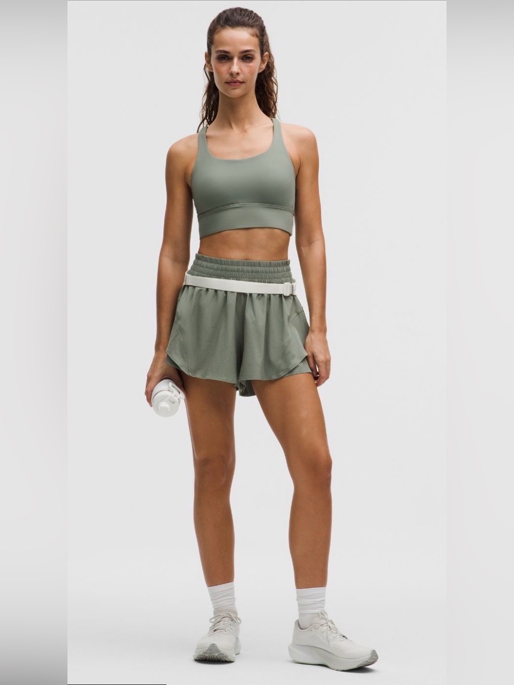 LULULEMON Shake It Out High Rise Shorts 2.5", Small, Willow Leaf Green